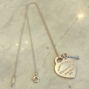 Tiffany & Co- Heart Tag with Key Pendant necklace